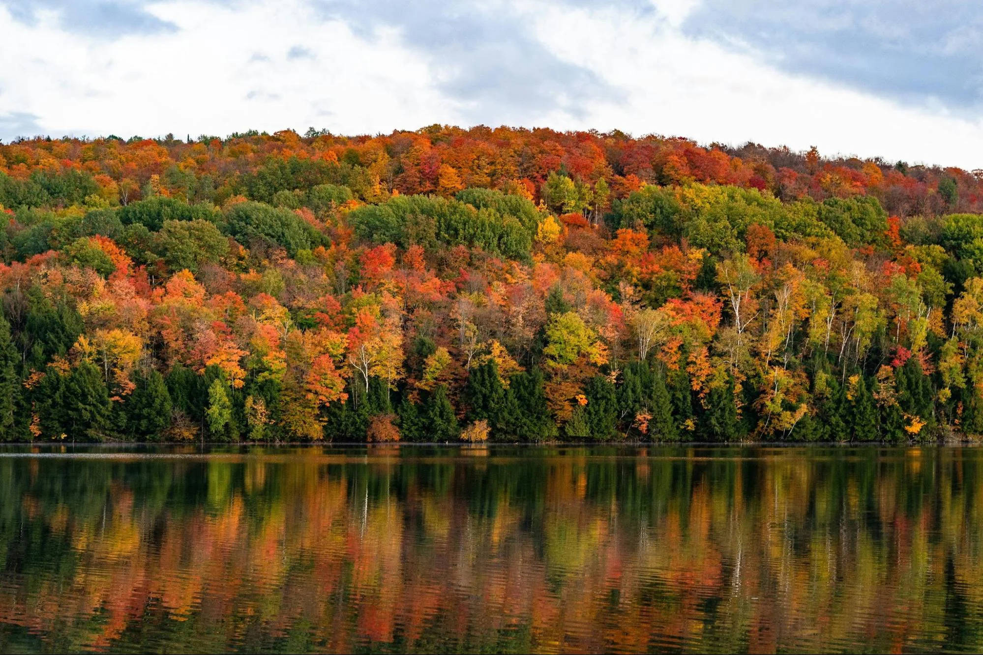 Vermont lakeside in the fall